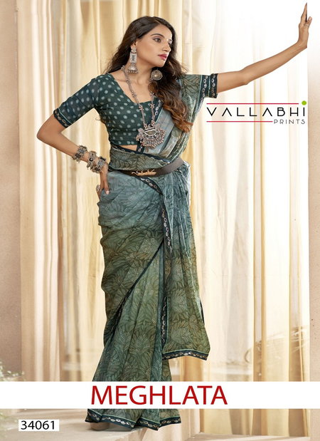 Meghlata By Vallabhi Moss Chiffon Printed Saree Wholesale Suppliers In India